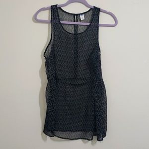 Sleeveless transparent blouse